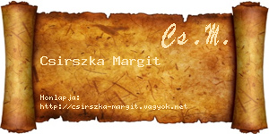 Csirszka Margit névjegykártya